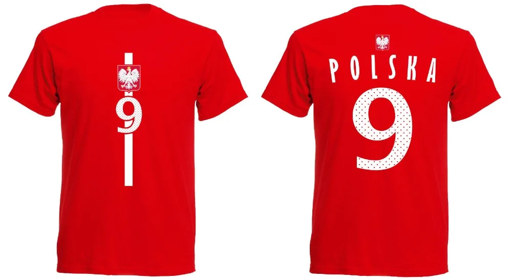 Polen T-Shirt Rot St-1 2019 Jersey Trikot Polska Nummer 10 2019 Neue 100% Baumwolle Top Qualität Lustige O Neck T shirt Cartoon