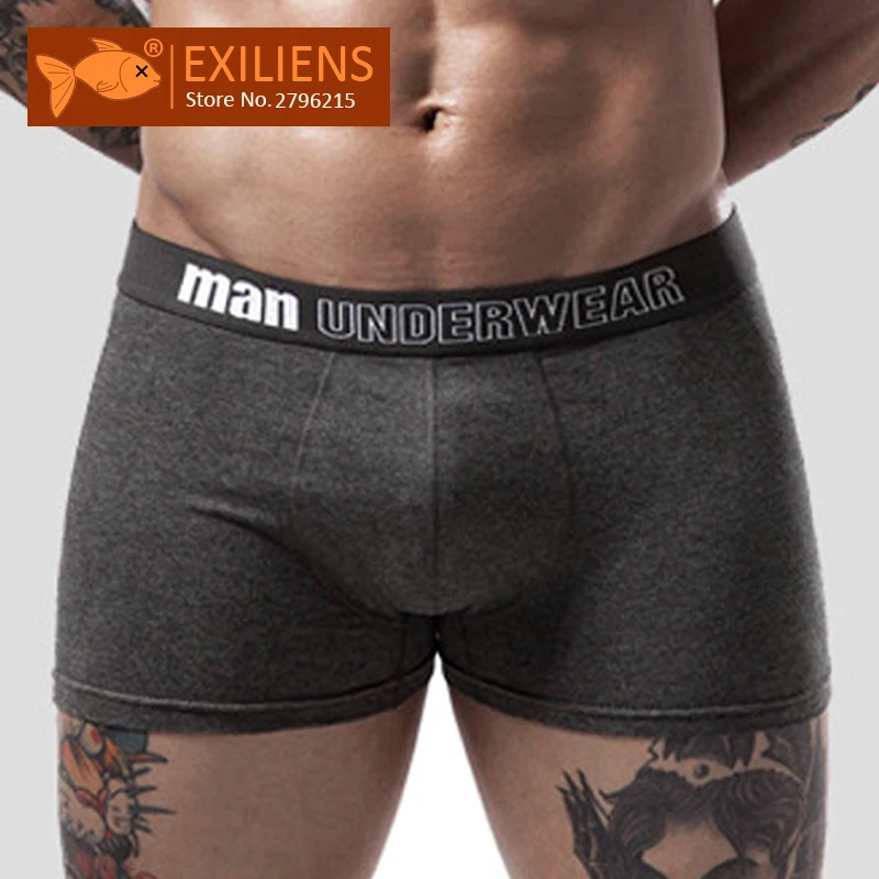 EXILIENS Фирменная Новинка Мужские Боксеры Мужское Нижнее Белье Хлопок Cueca Masculina Боксеры Боксеры Hombre Трусы Размер Плюс S-3XL 102601