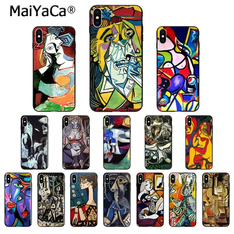 

MaiYaCa Picasso abstract Art painting Silicone TPU Soft black Phone Case for iPhone X XS MAX 6 6S 7 7plus 8 8Plus 5 5S XR