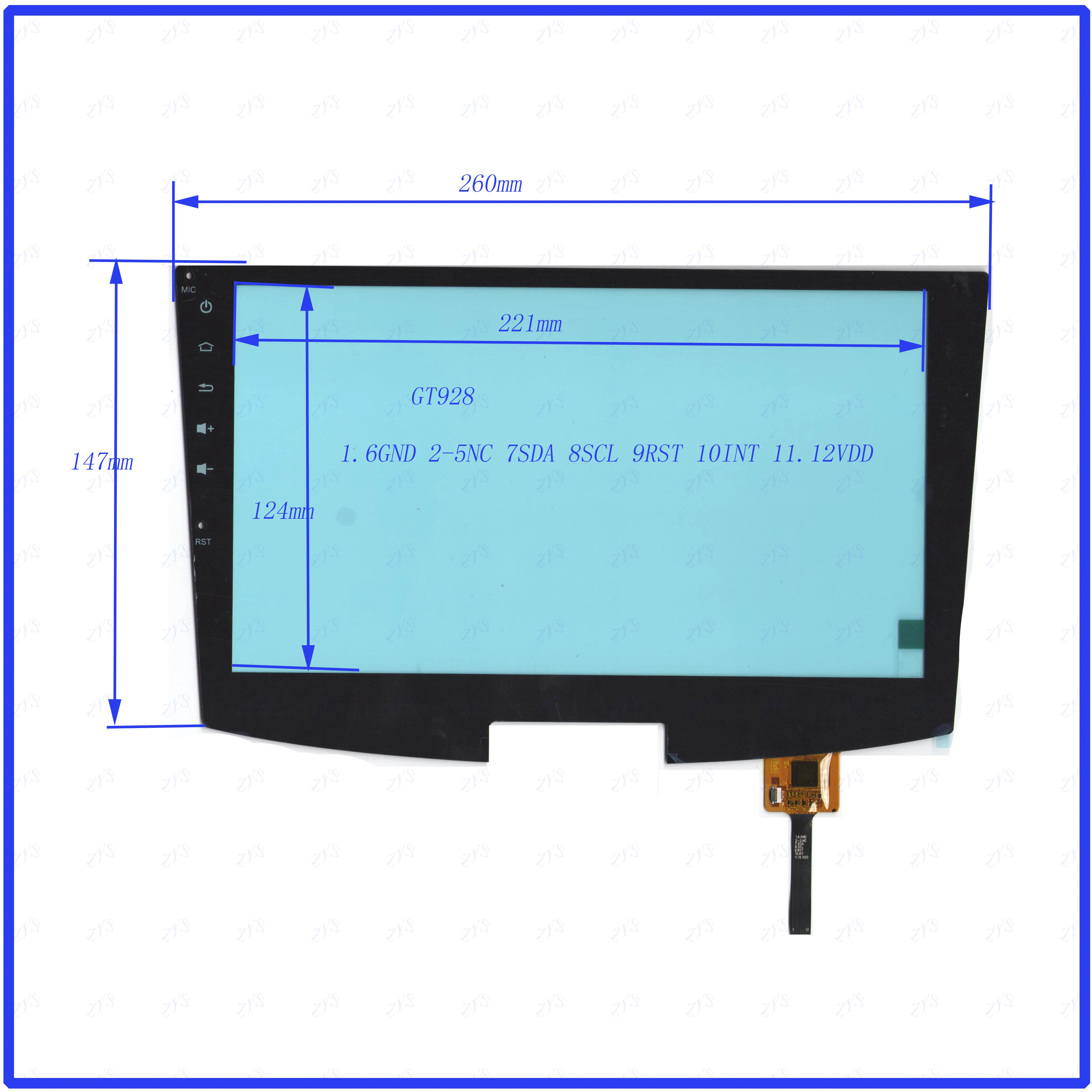 

ZhiYuSun Freeshipping GMJ0807A 260*147mm 10.1inch Capacitive screen GT928