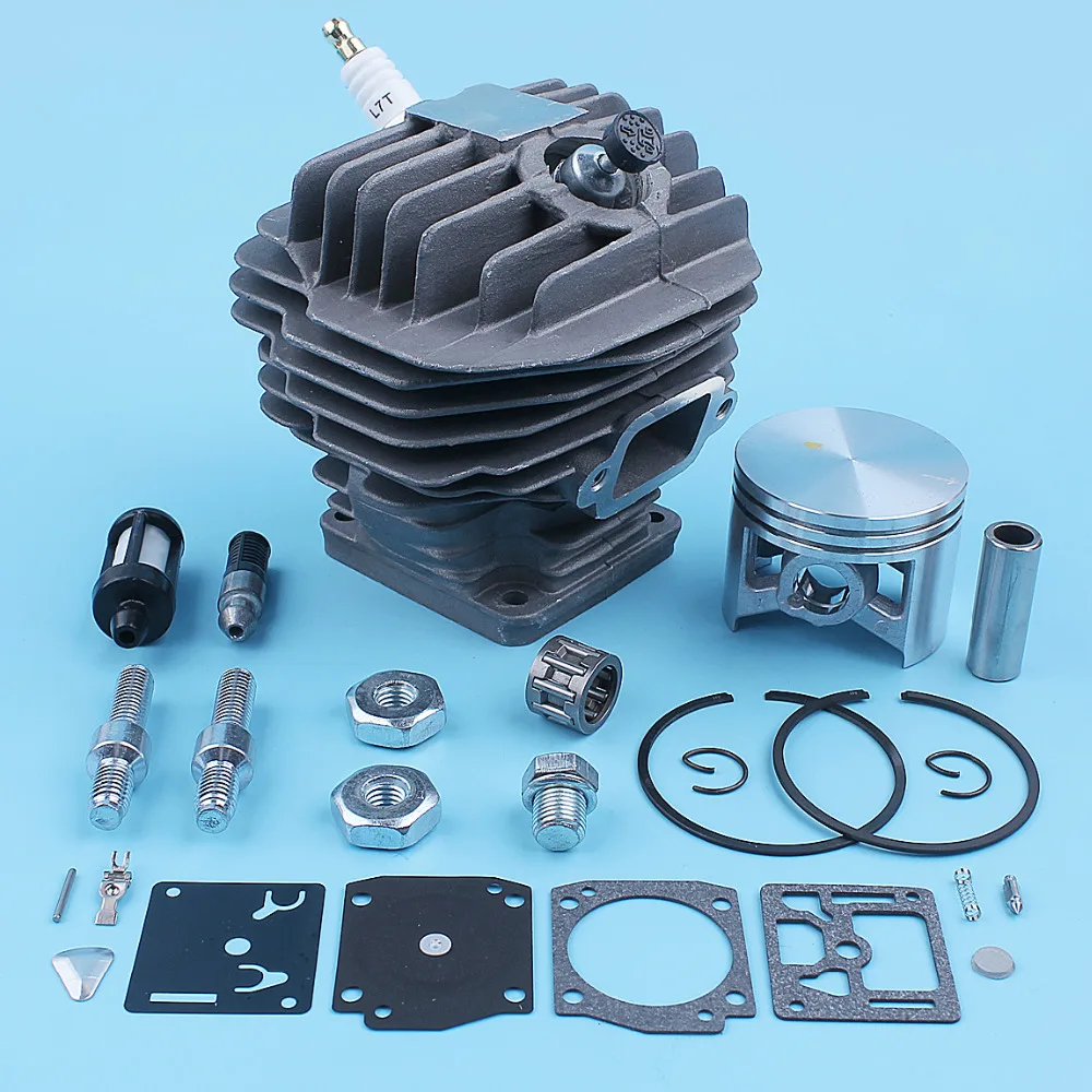 Imagem -02 - Pistão do Cilindro Carb Kit de Reparo para Stihl Ms440 044 ms 440 Motosserra Barra Parafuso Prisioneiro Porca Válvula Descompressão 1128 020 1227 Parte 50 mm