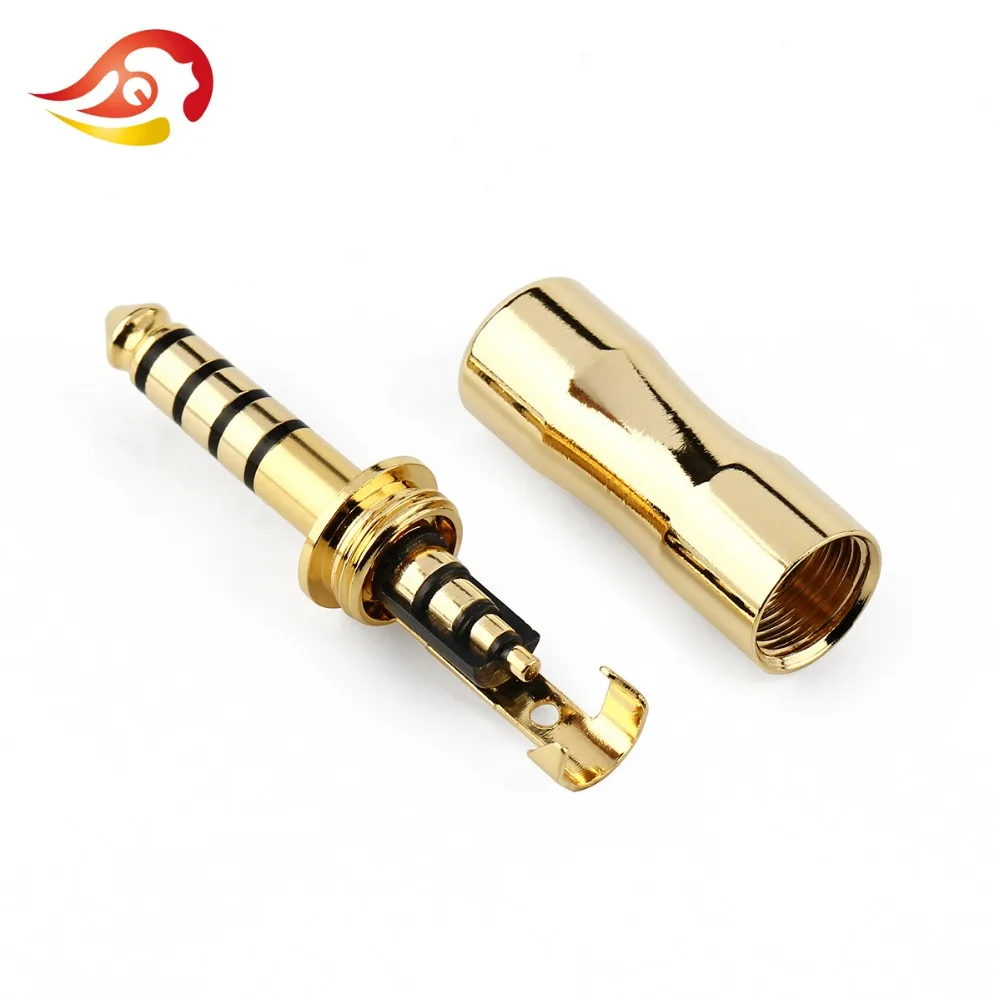 QYFANG 1pcs 4.4mm Plug Audio Jack 5 Pole HiFi Earphone NW-WM1Z/A Solder Wire Connector Headphone Splice Adapter Balance Plugs