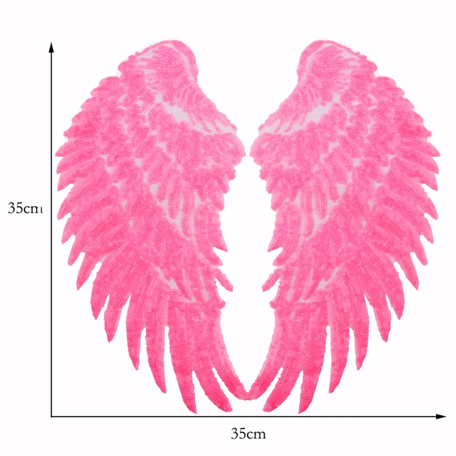 New wing Embroidery lace applique paillette fabric sweater clothes patch sequined stickers t-shirt diy patches decoration 1 pair