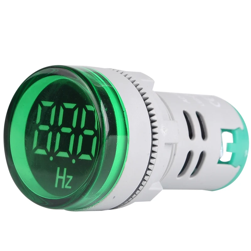 ST16Hz Round 22mm LED Digital hz Meter Indicator Signal Lamp Lights Frequency Counter Frequency Meter 20-75Hz Tester Meter