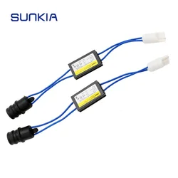 2Pcs/Set Car LED Headlight Decoder Fog Light No Error Load Resistor T10 168 No Flickering Warning Canceller Wire Harness Adapter