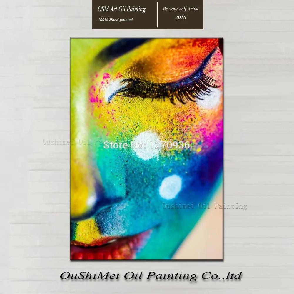 

Hand Painted Palette Woman Faces Oil Painting on Canvas Handmade Bright Beautiful Colour Face Painting Home Decor Art Pictures