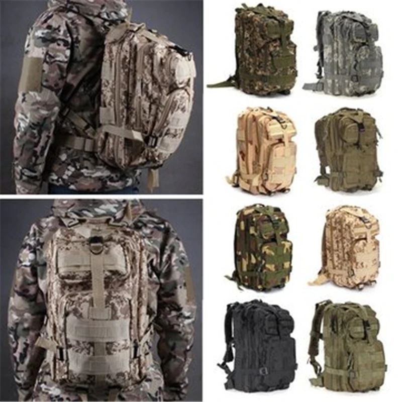 

2019 30l Waterproof Nylon Attract Military Camo 3p Backpack Rucksack Trekking Shoulder Bag Pack ;Paquete De Tactica Militar