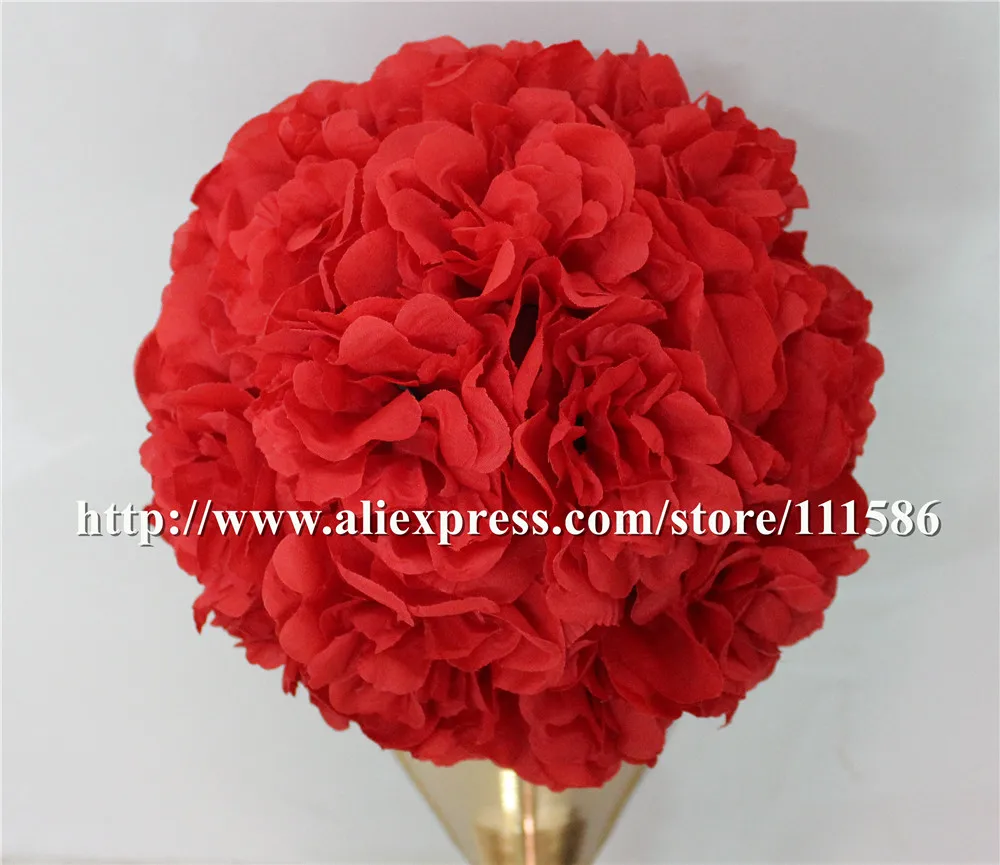 SPR - RED-10pcs/lot wedding road lead artificial wedding table flower center flower ball decoration flower wall