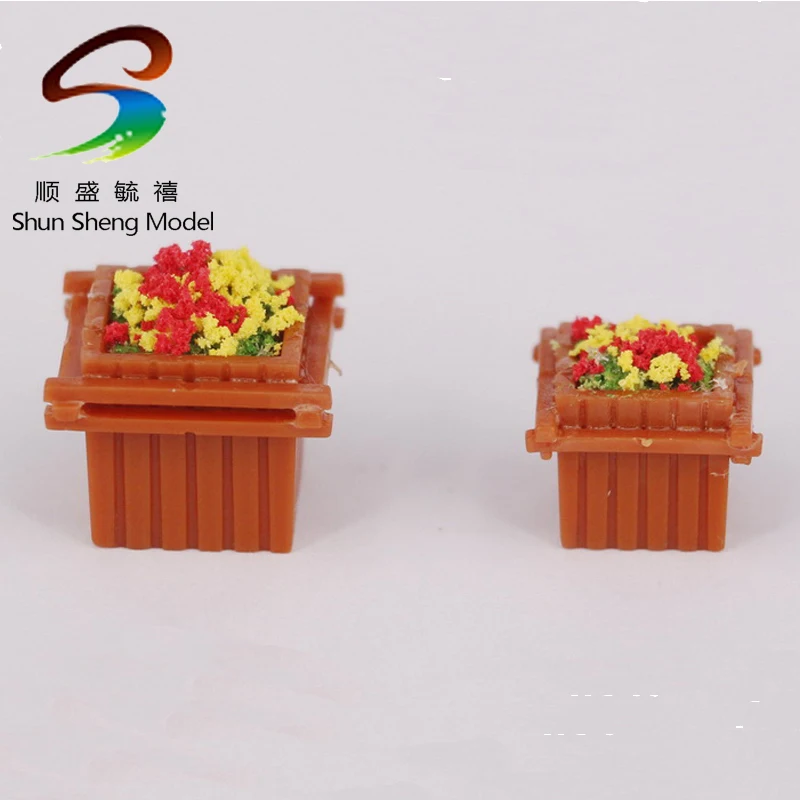 

20pcs Square square flower bed building model material biger:W19*L19*H15mm/ Small:W15*L15*H12mm