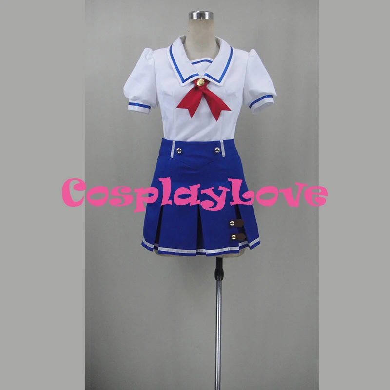 New Custom Made Japanese Anime Aikatsu! Ichigo Hoshimiya/Aoi Kiriya Starlight Academy Summer School Uniform Cosplay Costume