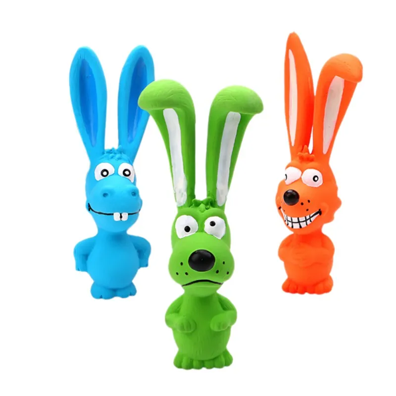 1PC Toy For Dogs Puppy Screaming Rubber Rabbit Toy For Dogs Latex Squeak Squeaker Chew Training Products