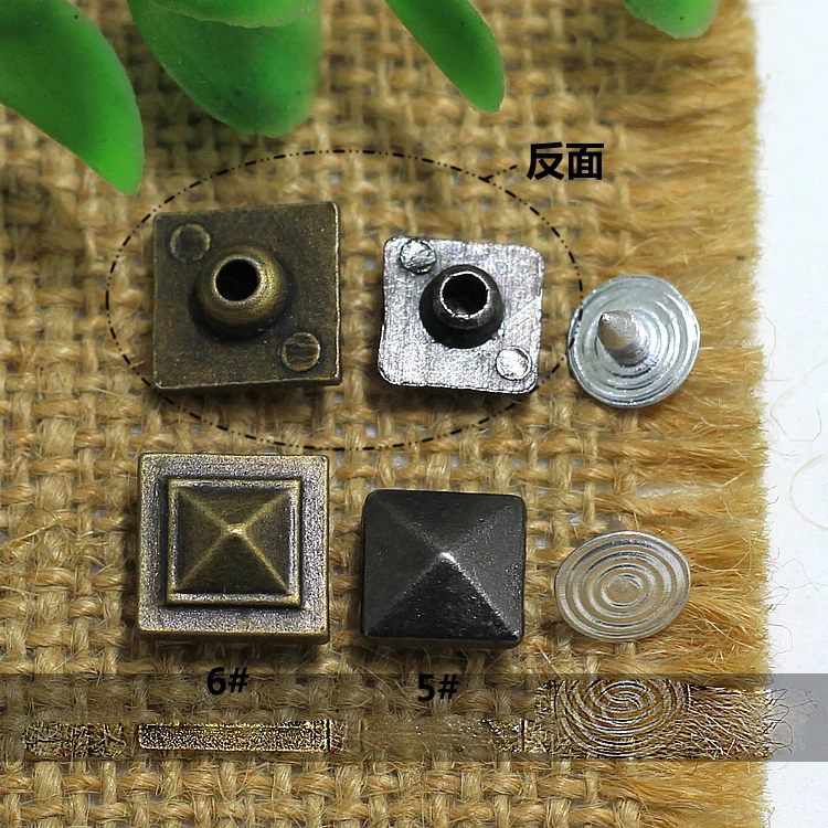 black bronze silver color square decorative clothes rivet leather craft jeans shoes bags spike and studs 100sets/lot