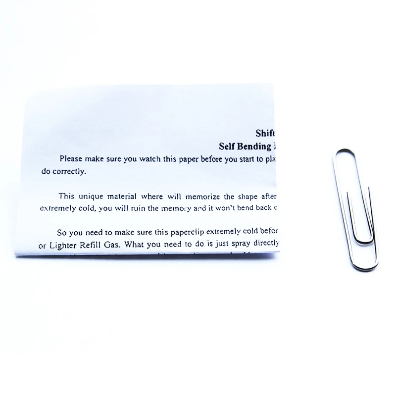 1pcs di Memoria Mentale Del Cambio Auto Bending Paperclip con le istruzioni close up trucchi di magia Mentalismo illusion magia giocattolo sihir 83007