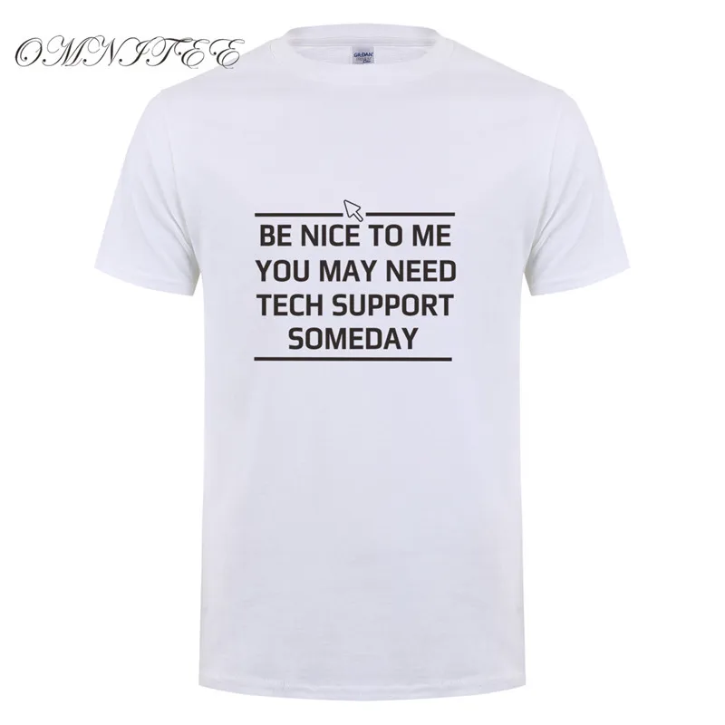 Summer Style Funny Tech Support Printed Men T Shirt Novelty Gift Tee Computer Geek Smart Harajuku T-shirt Men Tops Tee OT-843