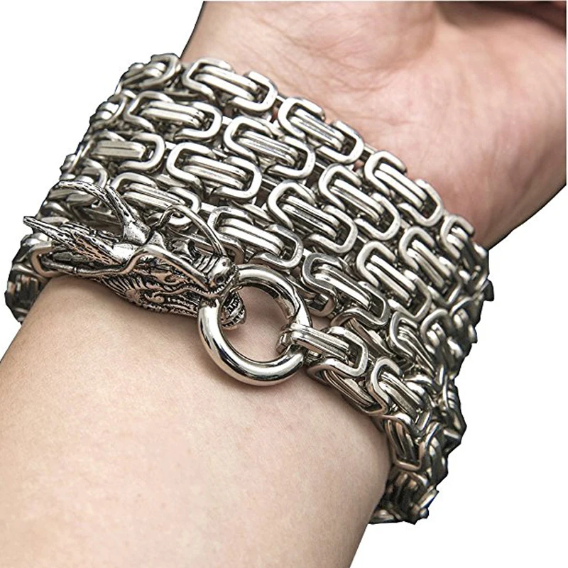 Pulsera de mano de dragón de acero inoxidable para exteriores, látigo táctico resistente a la corrosión, protección de autodefensa, colgante de