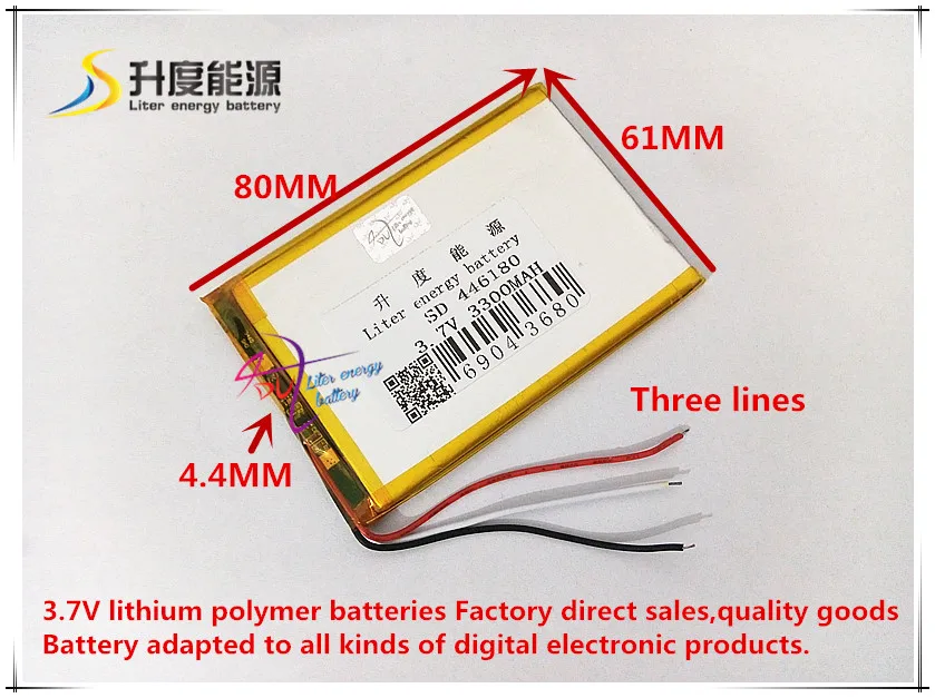 3.7V 3300mAH 446180  polymer lithium ion / Li-ion battery  for CELLPHONE tablet pc GPS mp4 POWER BANK