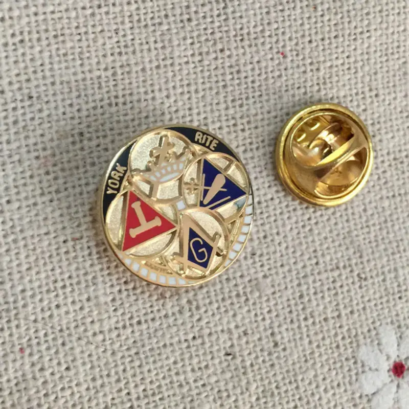 York rite-pin de solapa estilo ecola, insignias, manualidades, broches y alfileres de albañilería de recuerdo, 15MM