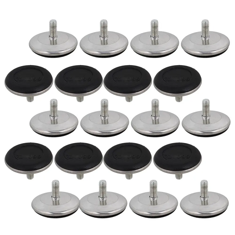 Czarny 50mm Dia podstawa M8 x 20mm regulowana noga meblowa stół poziomujący podkładka pod stopy opakowanie 20 sztuk