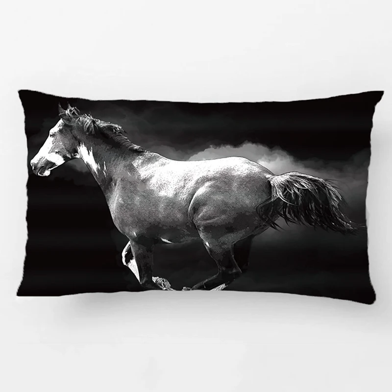 Galloping Pinto Horse And Smoke Throw Pillow Wedding Decorative Cushion Cover Pillow Case Customize Gift For Car Sofa Pillowcase