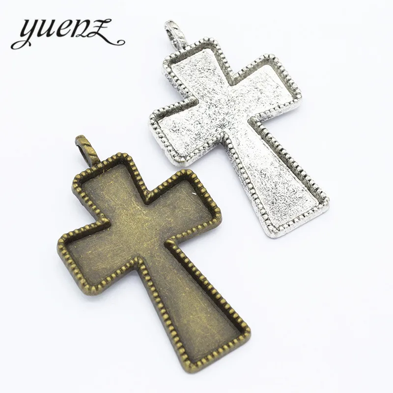 YuenZ 1 pcs Big Cross Charms Antique Silver color Metal Pendants For diy Necklace Jewelry Making 74*44mm T83