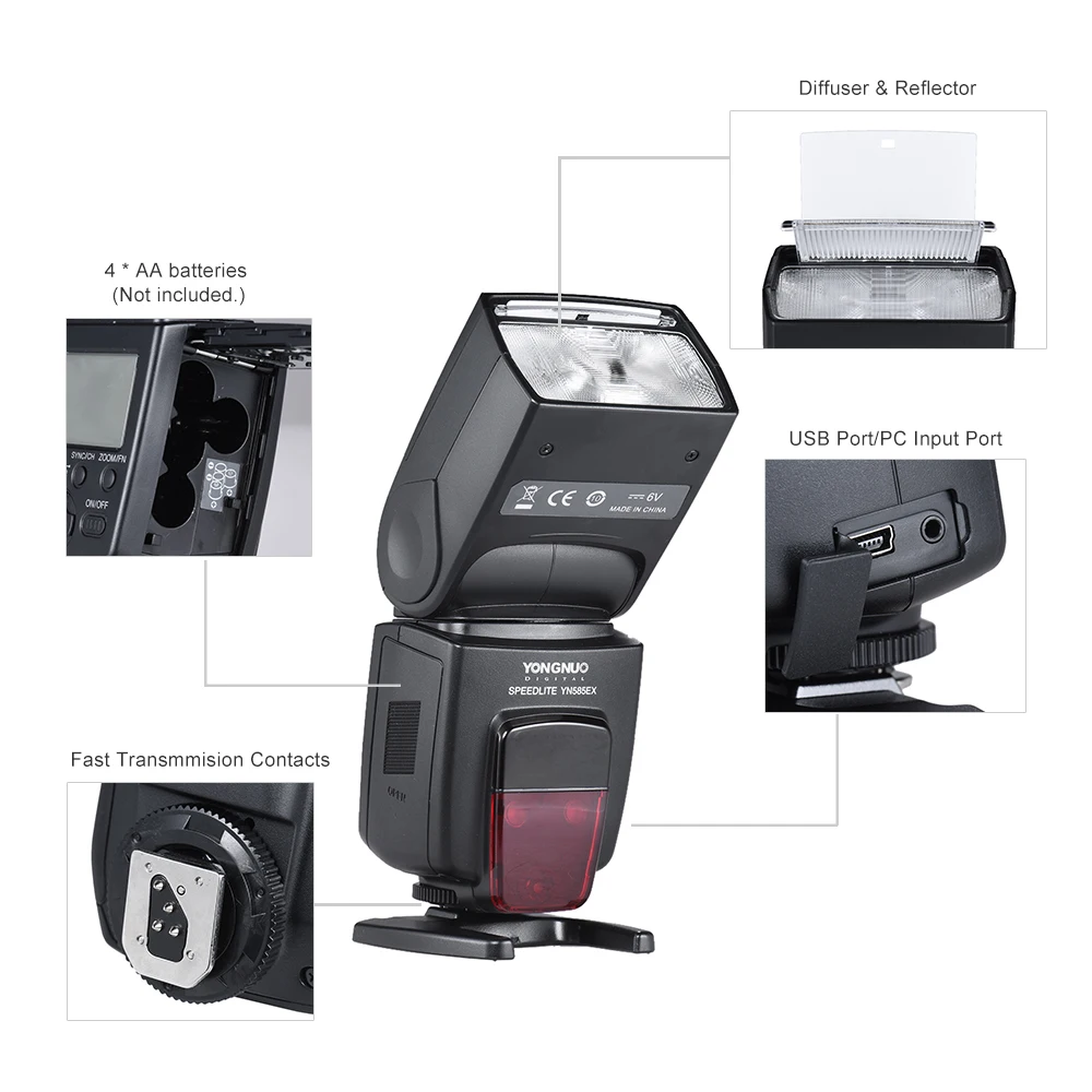 YONGNUO YN585EX P-TTL 2.4G فلاش لاسلكي Speedlite لكاميرا Pentax K-K-S1 K-S2 K-K-3II K5 K50 KS2 K100 K-K-DSLR