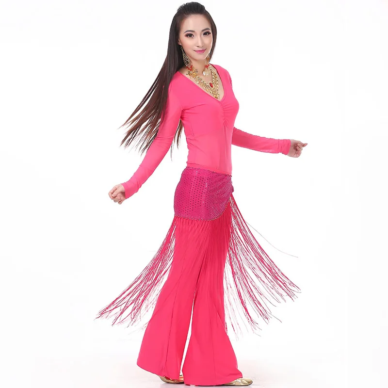 Belly Danceเครื่องแต่งกาย3ชิ้น (ด้านบน + เอวผ้าขนหนู + กางเกง) bellyเต้นรำเสื้อผ้าBellydance 10สีเสื้อผ้าสำหรับเต้นรำอินเดียชุด