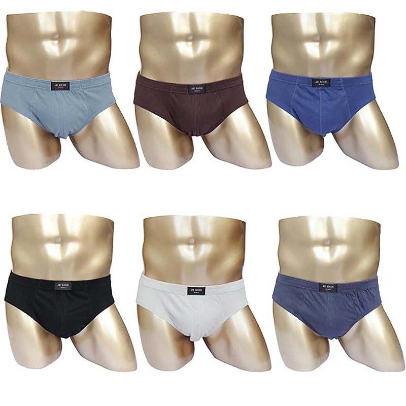 4 Pieces/lot Breathable Cotton Male Underwear 2023 Briefs Men Plus Size Bodysuit Comfortable Slip Solid Sexy U Convex Underpants