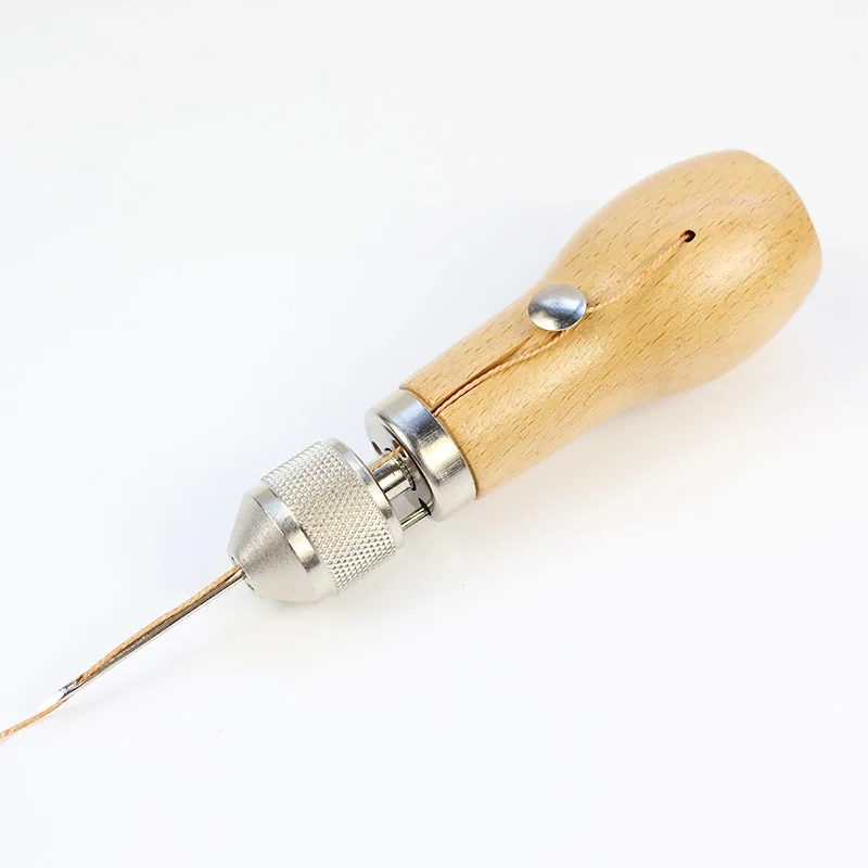 

Carving Wax Line Wooden Handle Sewing Awl Stitcher Leather Canvas Tent Sewing Needle Craft DIY hand-stitched Leather Tools