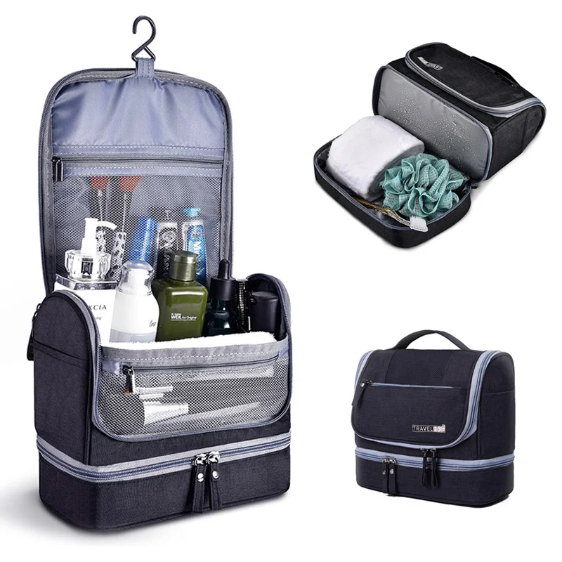 

Hanging Travel Toiletry Bag with Hook and Handle Waterproof Cosmetic Bag Dop Kit Men Women Make Up Case Organizer