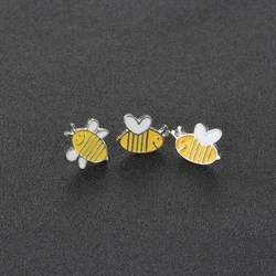 honeybee Pin Set white yellow bee pins and broches mini Cartoon hat bag badge Jewelry Brooches gift For children boys girls