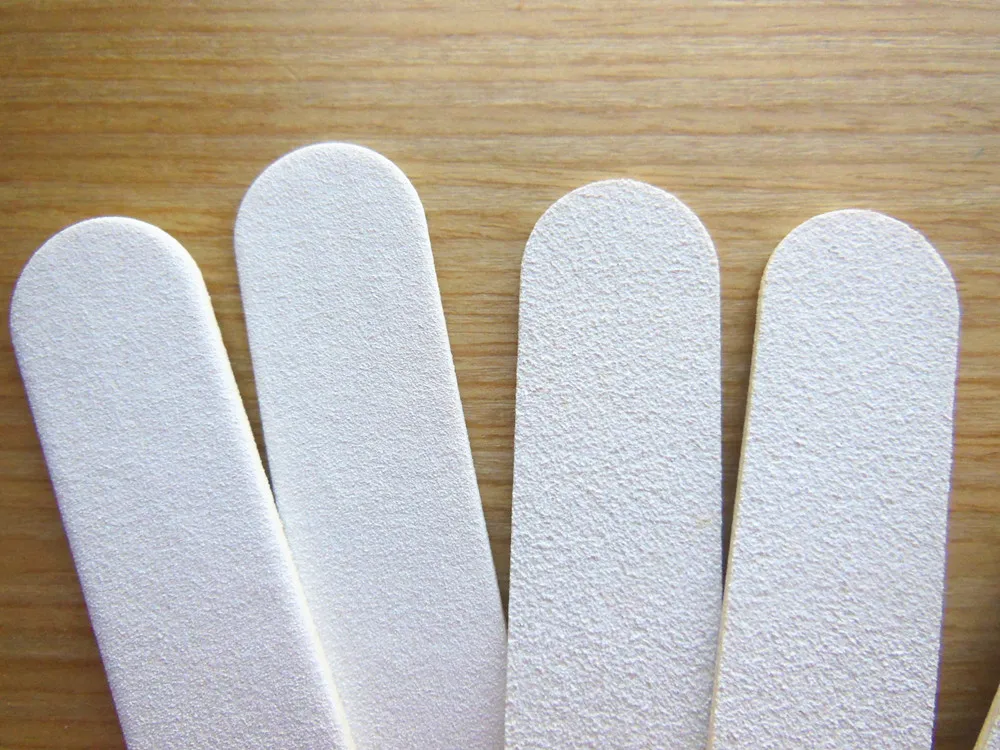 Lima de uñas blanca de 10 piezas, tablero de esmeril de madera 100/180, herramienta de Arte de uñas