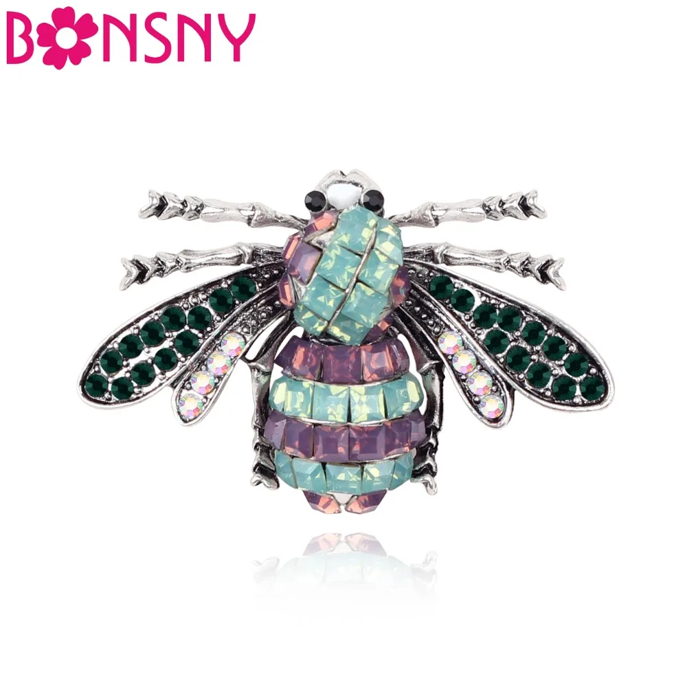 

Bonsny Rhinestone Alloy Insect Silver-plated Brooches Pin For Women Girls Clothes Decoration Lady Accessories Scarf Jewelry Gift