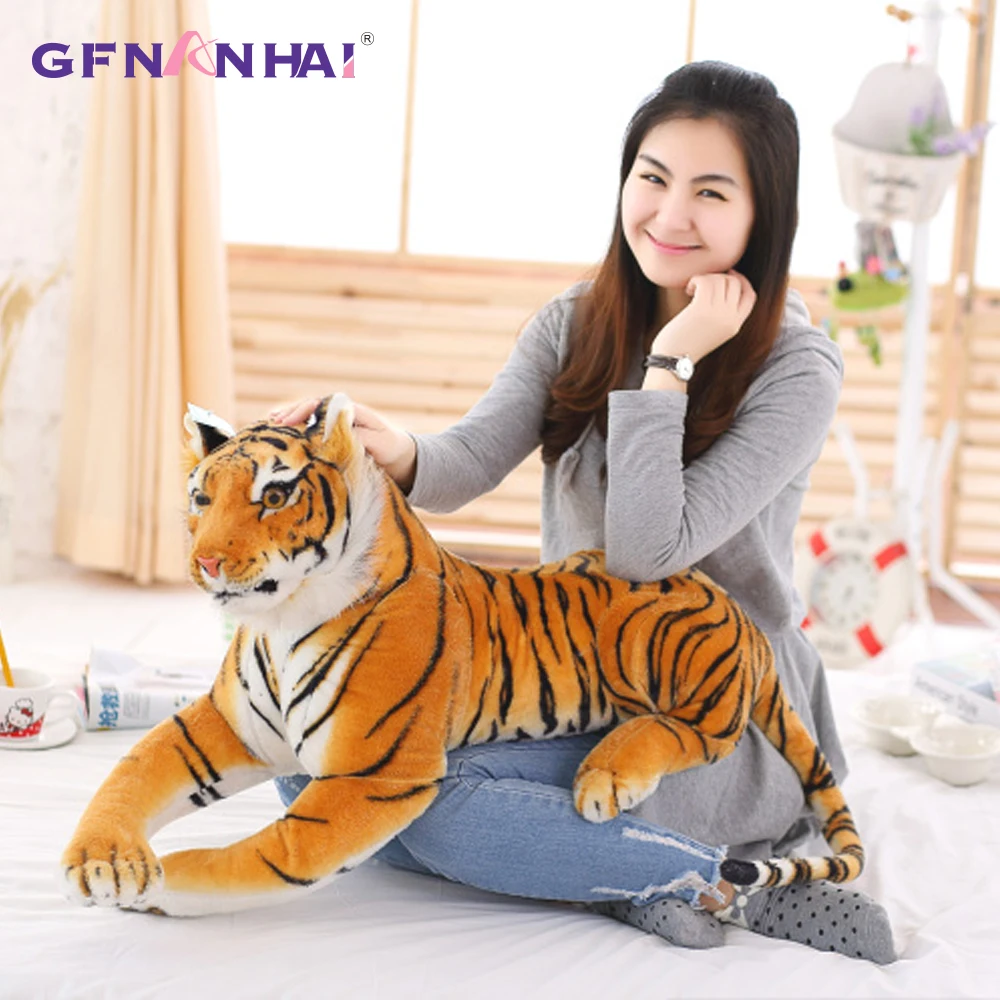1pc 75/90cm Creative Simulation Tiger Plush toy Stuffed Soft Animal Forest Tiger Pillow Dolls For Children Kids Birthday Gift