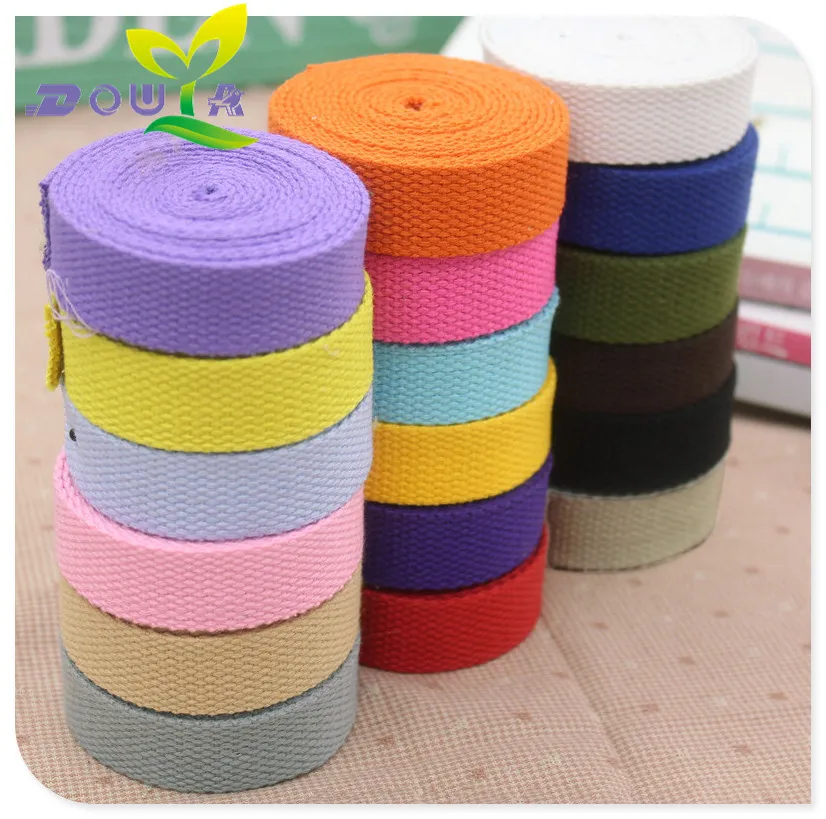 cotton strap 20mm cotton webbing for sewing canvas ribbon for needlework cotton twill tape for webbing backpack webbing 20mm