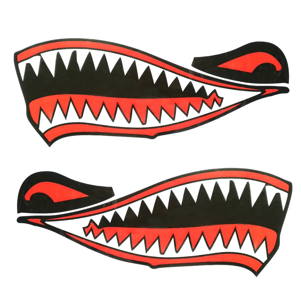 1 Set Waterproof Shark Teeth Mouth Stickers for Kayak Canoe Dinghy Boat Car Truck