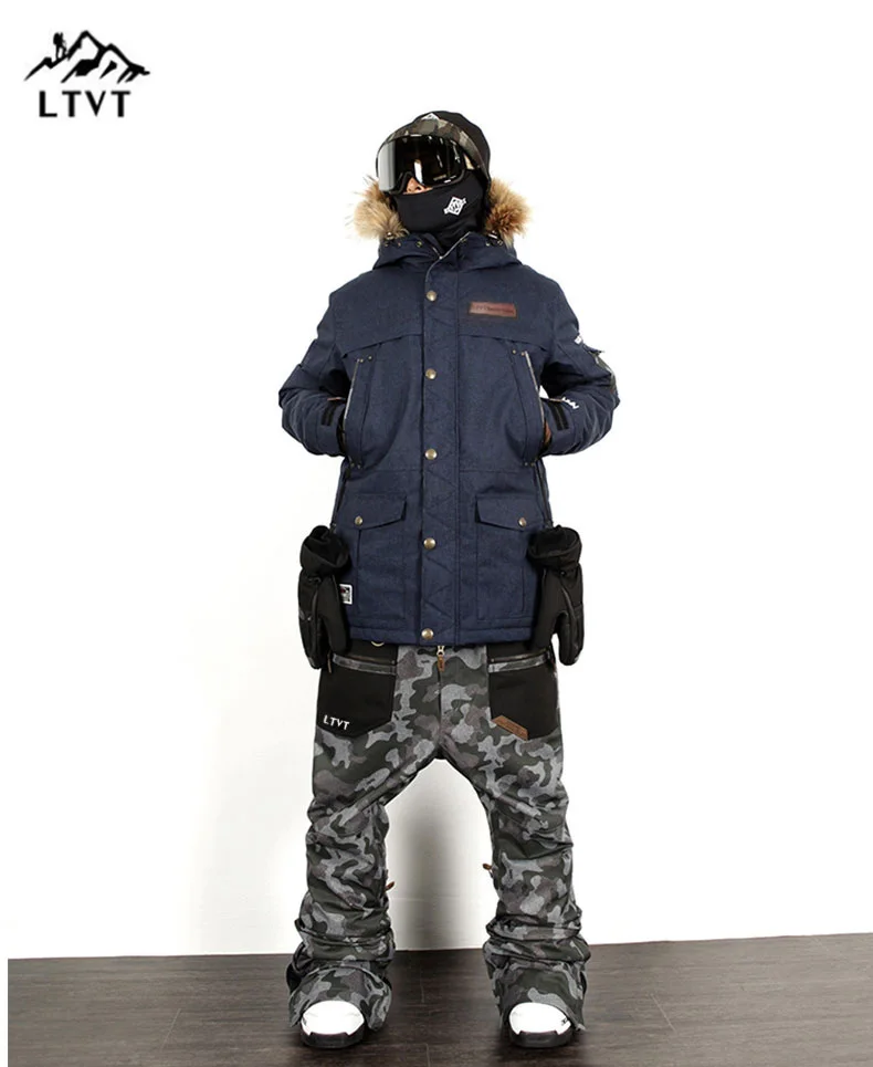 LTVT-Ski Suit for Men and Women, Snowboarding Jackets, Pants Suits, Warm Snow Coat, Breathable Camouflage, Waterproof Skiing Set