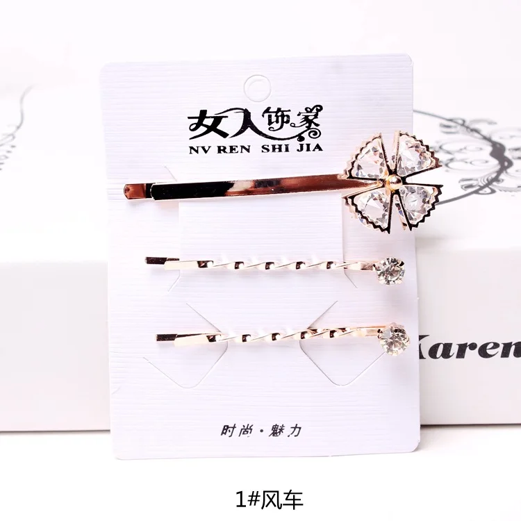 Fashion Rhinestone Metal Barrette Women Girls Hair Clips Pins Hairpin Accessories For Women Hairgrip Hairclip Headdress Headwear