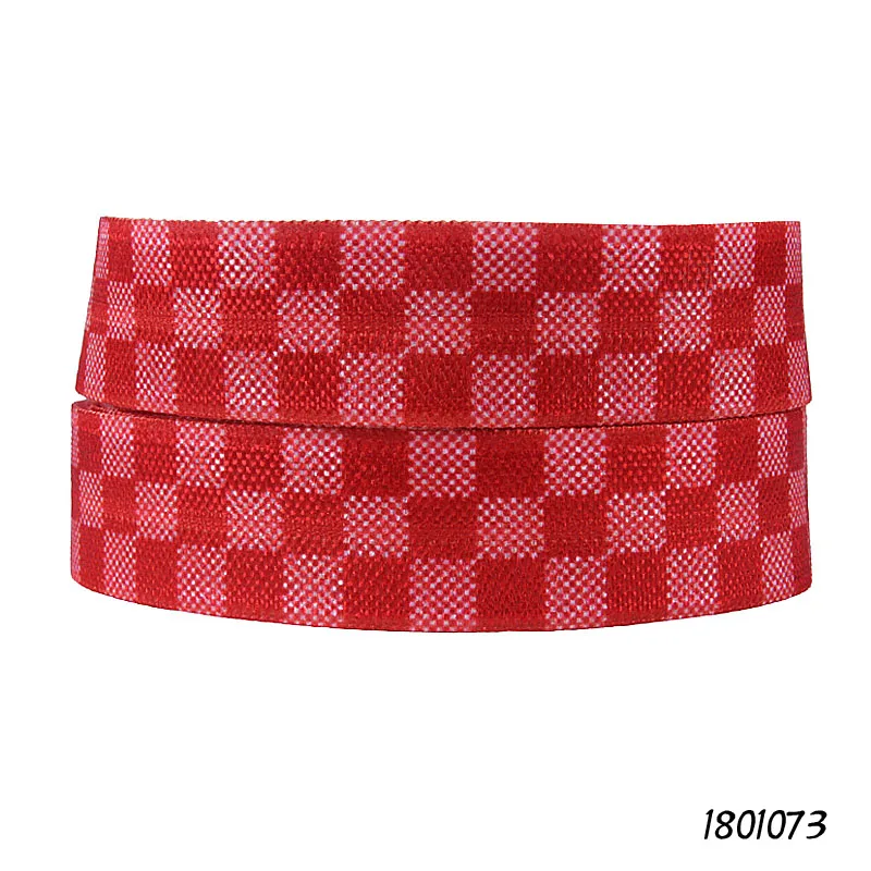 

FLRA FOE July 4th red plaid ombre elastic ribbon for packing