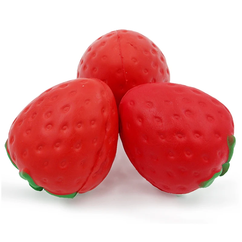 Jumbo Strawberry Squishy Simulation Fruit PU Bread Slow Rising Cream Scented Soft Squeeze Toy Stress Relief for Kid Funny Gift