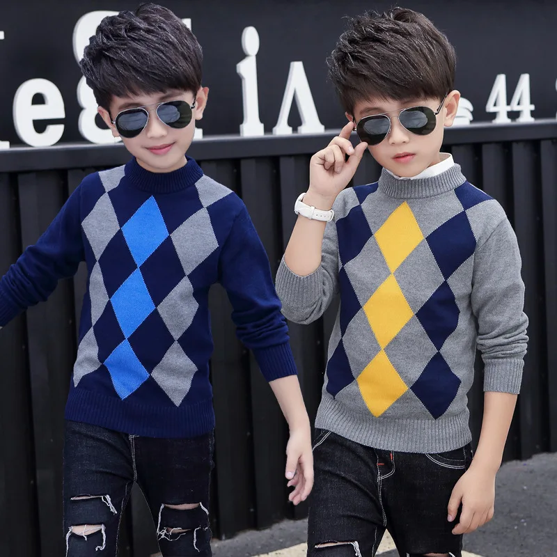 Kids Winter Sweater 2022 Autumn Children Knitted Pullover Sweater For Teens Big Boys 6 8 10 12 14 16 Years Wear Dwq358