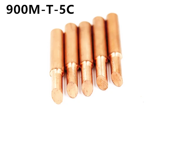 SZBFT 5piece 900M-T-5C Lead-free Red copper Pure cupper Solder tip For Hakko 936 FX-888D Saike 909D 852D+ 952D Diamagnetic DIY