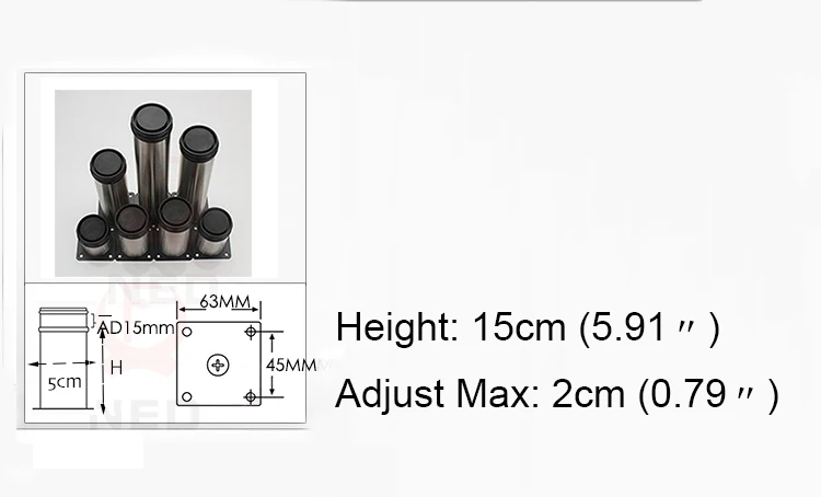 NAIERDI 5 CM-30 CM Möbel Einstellbare Schrank Beine Edelstahl Tisch Sofa Metall Fuß Mit Schrauben Heimwerker hardware