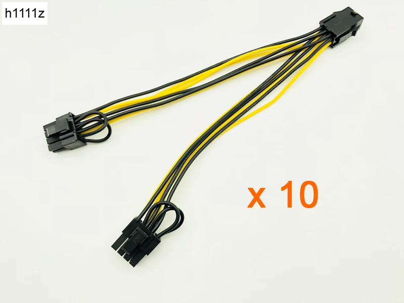 

10PCS 6pin PCI Express to PCIe Dual 8pin Cable Motherboard Graphics Video Card PCI-e GPU VGA Splitter Hub Power Cable for Mining