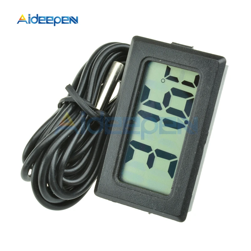 Mini LCD Digital Thermometer Hygrometer -50~110 degree Temperature Sensor For Indoor Outdoor Freezer Fridge 1M 1.5M 2M Probe