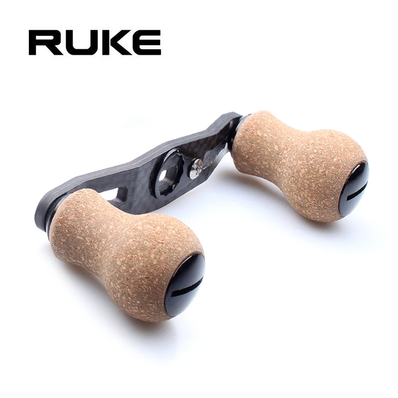Ruke  New Fishing Reel Handle Carbon Fiber for Shimano D/A Type Baitcasting With Cork Knob Hole size 7*4/8*5mm Length 90mm