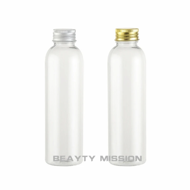 

BEAUTY MISSION 150ML Clear Plastic Bottle Aluminum Screw Cap ,150CC Empty Cosmetic Container , Bath Foam Liquid Sub-bottling