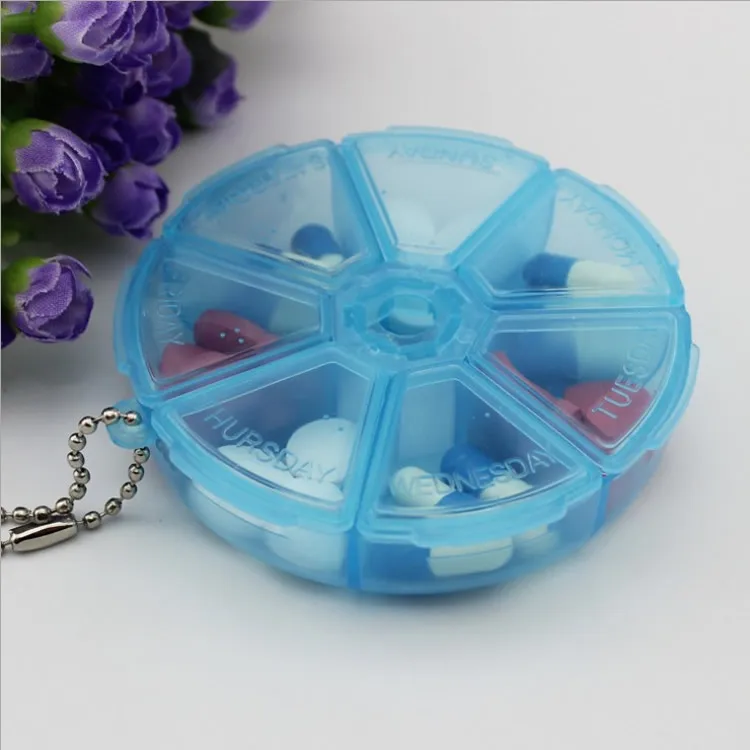 Weekly Portable Travel Mini Cute Plastic Pill Box Medicine Case For Healthy Care Empty Rotatable Pill Holders