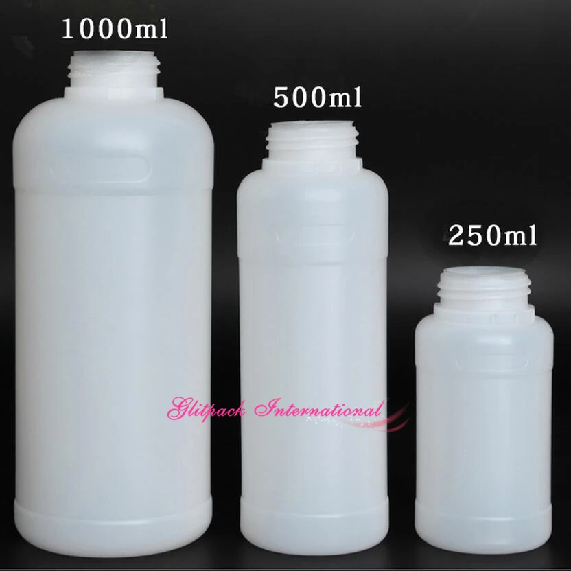 1000ml industrial plastic bottles 35oz  Food Grade Material PE Natural Color 1 liter HDPE plastic bottle Narrow Mouth Bottle