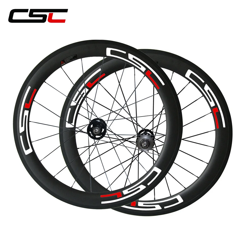 CSC U Shape  25mm Width 60mm Tubular carbon Track bike wheels Novatec hub CN 424 or pillar1420 spokes