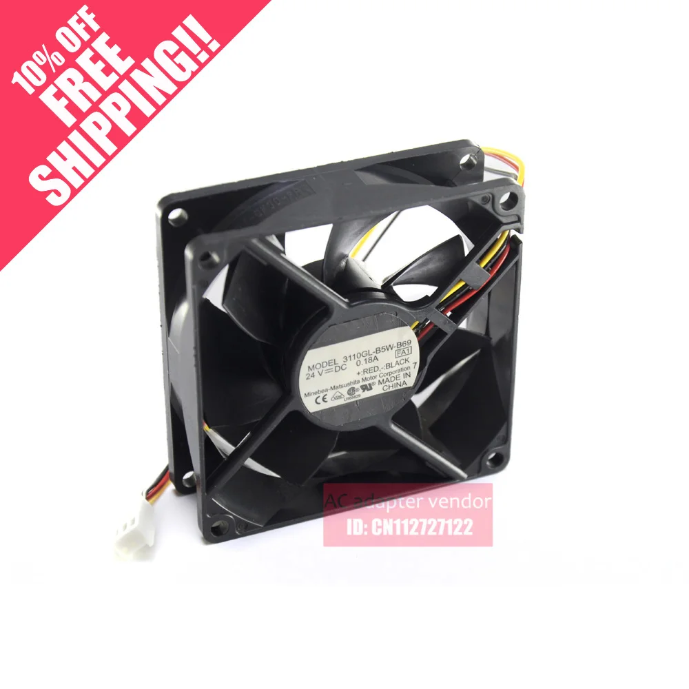 NMB-MAT 8025 24V 0.18A 3110GL-05W-B69 Power Inverter 8cm fan 3 lines